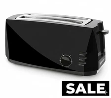 Freeshipping Elite Gourmet 4 Slice Long Slot Cool Touch Toas ter Color Black