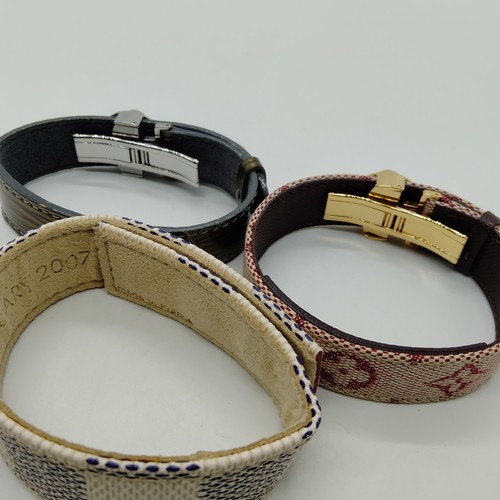 Juego de 3 brazaletes Louis Vuitton blanco Damier azul 1564763 - Imagen 6 de 11