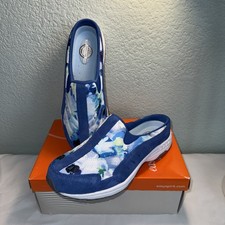Easy Spirit Travel Time Womens Slip On Mule Clog 8 Blue Tie Dye NEW IN BOX