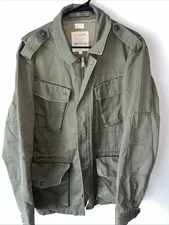 J Crew Military Field Jacket Mens Large Army Green Mechanics Insulated Utility