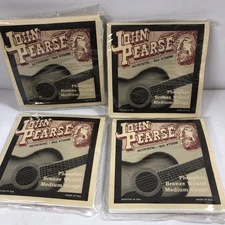 Four New Packs John Pearse Guitar Strings Acoustic Medium #700M Phosphor Bronze