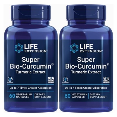 Life Extension Curcumin BCM-95 Turmeric Capsules Gluten-Free 2 60 Count x 2 pack