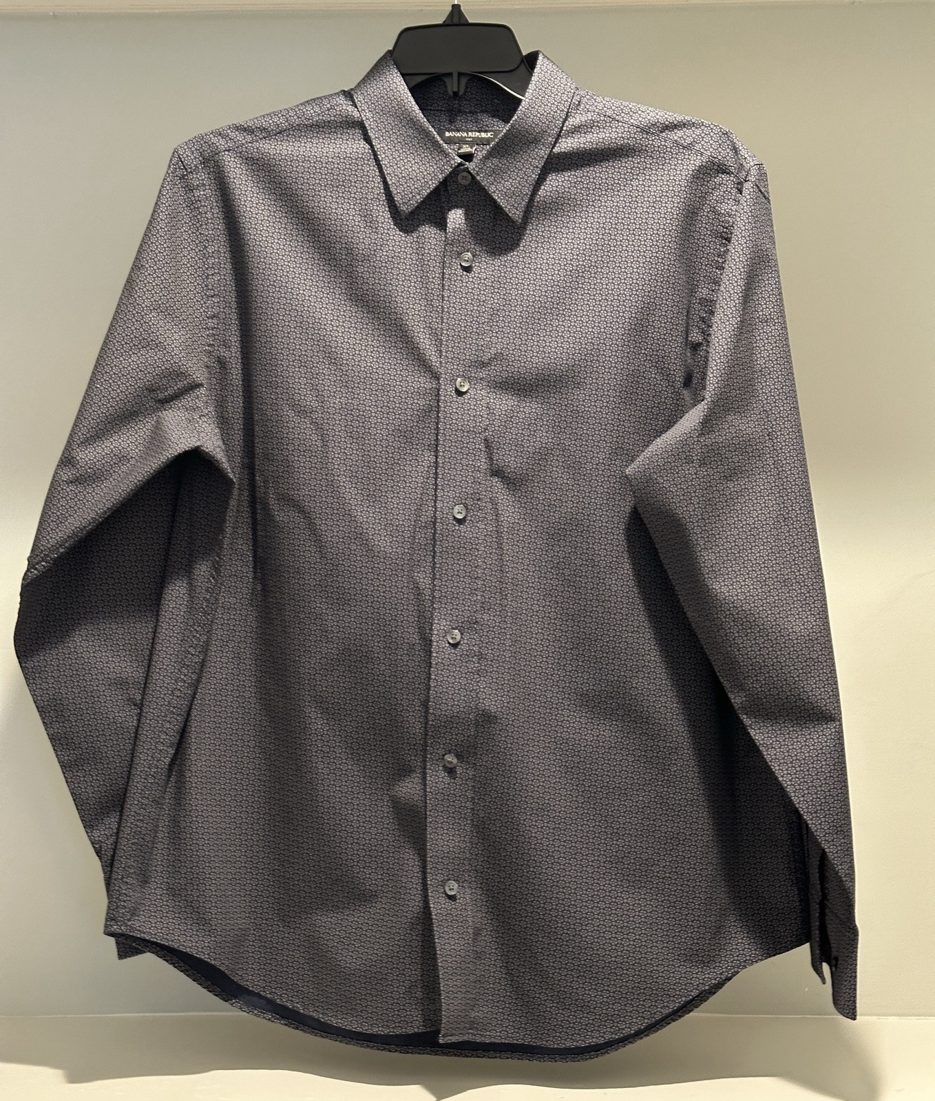 Vintage BANANA REPUBLIC 100% Cotton Navy Flower Button Down Men’s Size XL