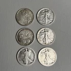 Lot of 6 Walking Liberty, Monroe Doctrine S, Columbian Expo Silver Half Dollar