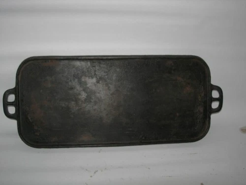 VINTAGE ANTIQUE WAGNER ARE SIDNEY O 1148 RECTANGLE CAST IRON GRIDDLE X BRACING