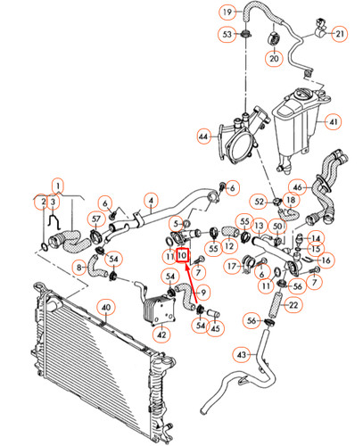 NEW AUDI A5 SPORTBACK 8T8 REAR RIGHT COOLING SYSTEM FLANGE 079121137F ORIGINAL - Picture 12 of 12
