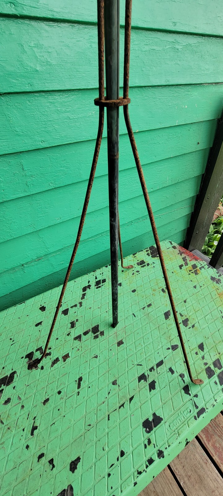 Antique Metal Lightning Rod Tripod Stand with Copper Rod 65" eBay