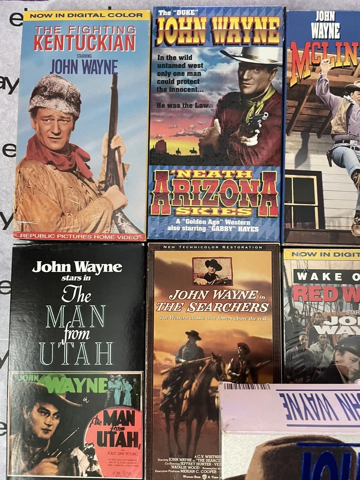 John Wayne VHS Lot Of 12 Western Vintage Movies Shows 3 Sealed Ones - Image 2 of 4