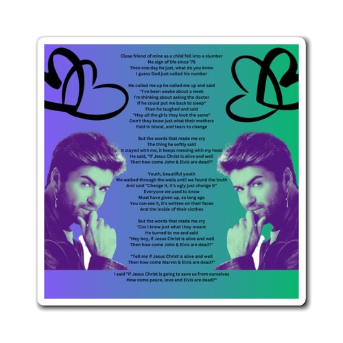 George Michael Bild- und Songtext zu "John und Elvis sind tot" Magnete - Bild 3 von 7