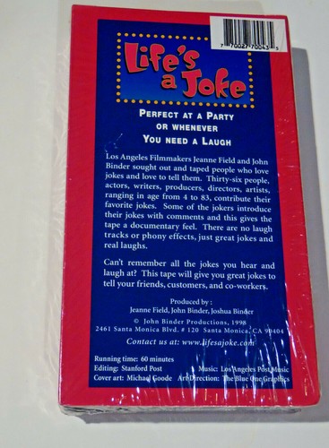 LIFE'S A JOKE VHS Video Vol 2 (50+ Great Jokes, Too Risque For Kids) New-Sealed - Imagen 3 de 6
