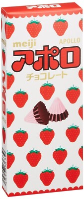 Meiji Apollo Strawberry Chocolate Net Wt. 1.61oz/46g (10 Pack)