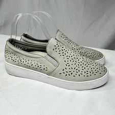 Vionic Womens Sneaker Splendid Midi Perforated Slip-on Comfort Loafer 8.5 Gray