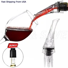Wine Air Aerator Pourer & Suction Bottle Stopper Aerating Pour Spout Decanter