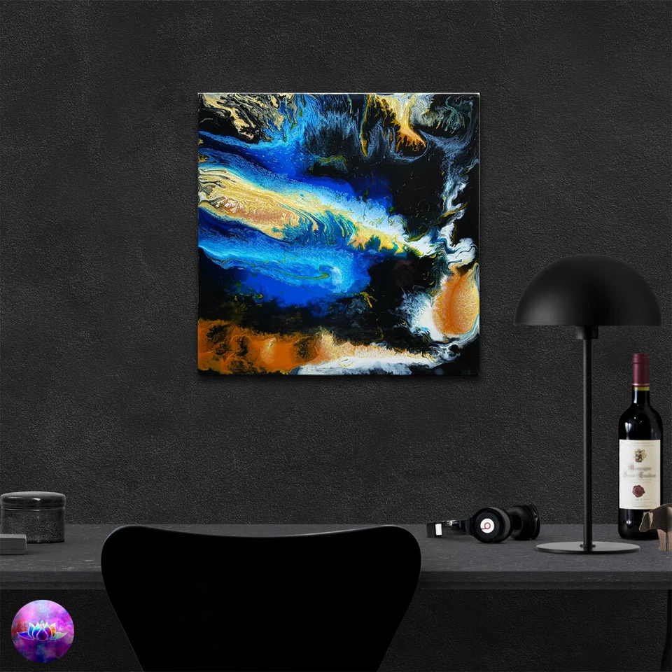 ORIGINAL Resin Kunst Acryl Gemälde Abstrakte Malerei Bild Modern Art HANDGEMALT - Bild 3 von 4