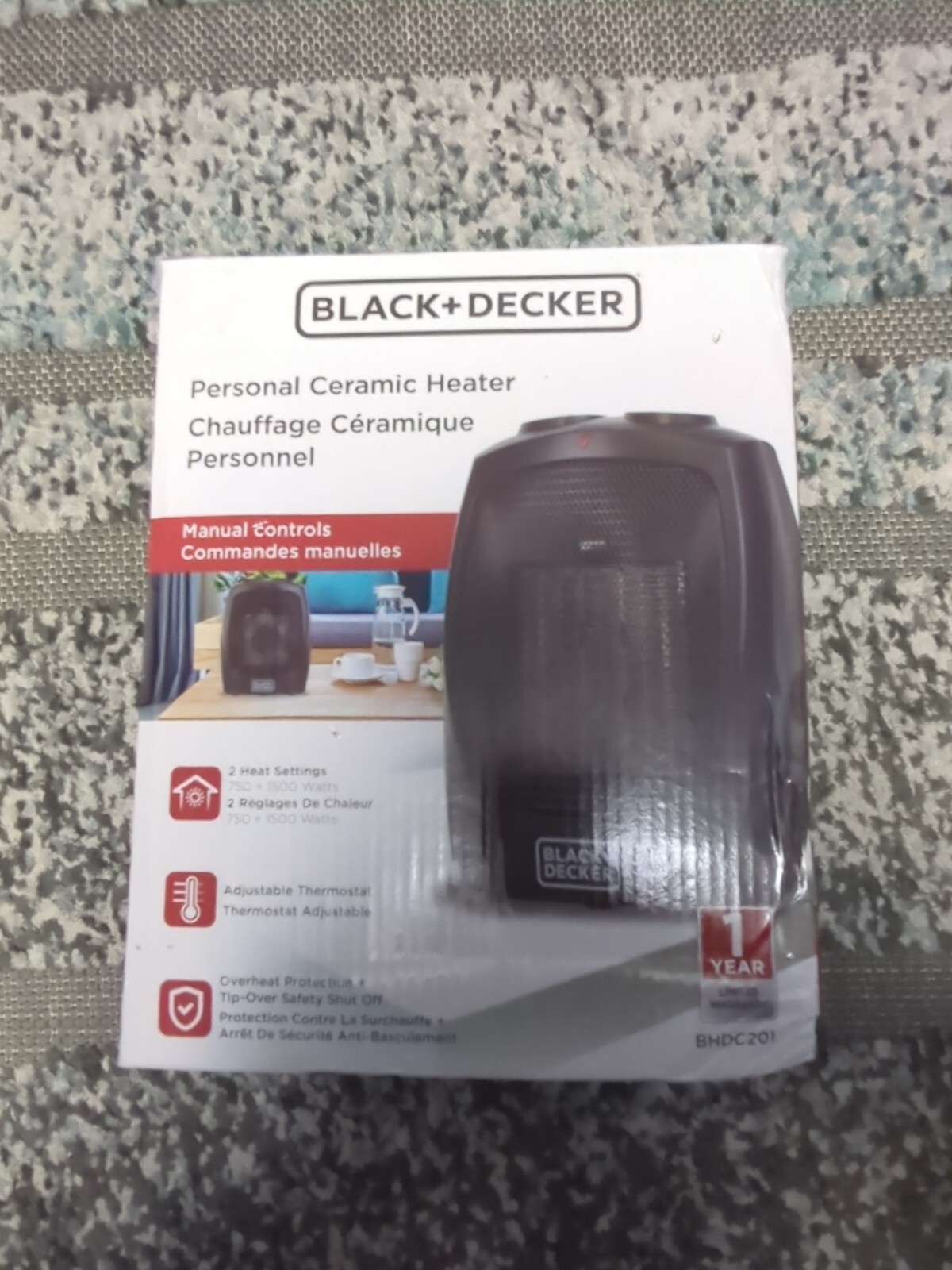 BLACK+DECKER 1500W Ceramic Heater - Black (BHDC201) for sale online | eBay