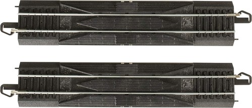 Trains - Snap-Fit E-Z TRACK 9” STRAIGHT RERAILER (2/Card) - STEEL ALLOY Rail Wi