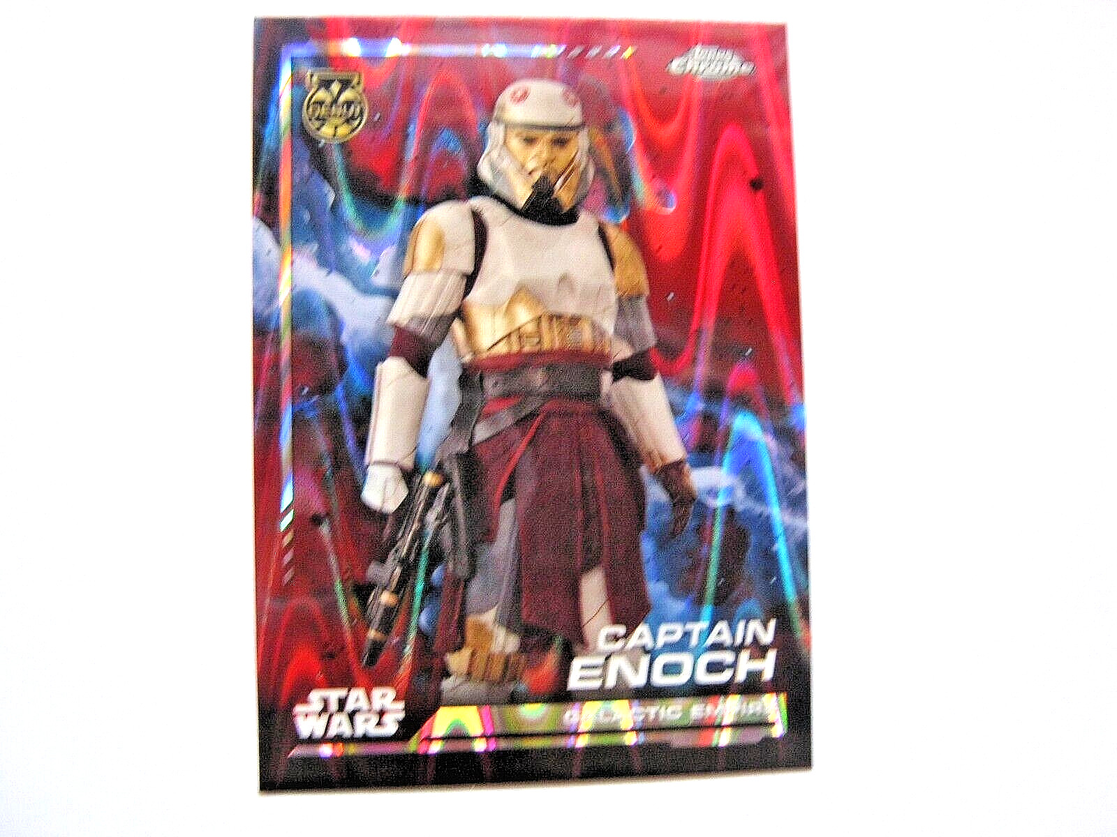 Captain Enoch 2024 Topps Star Wars Chrome Red Raywave Refractor Card 99