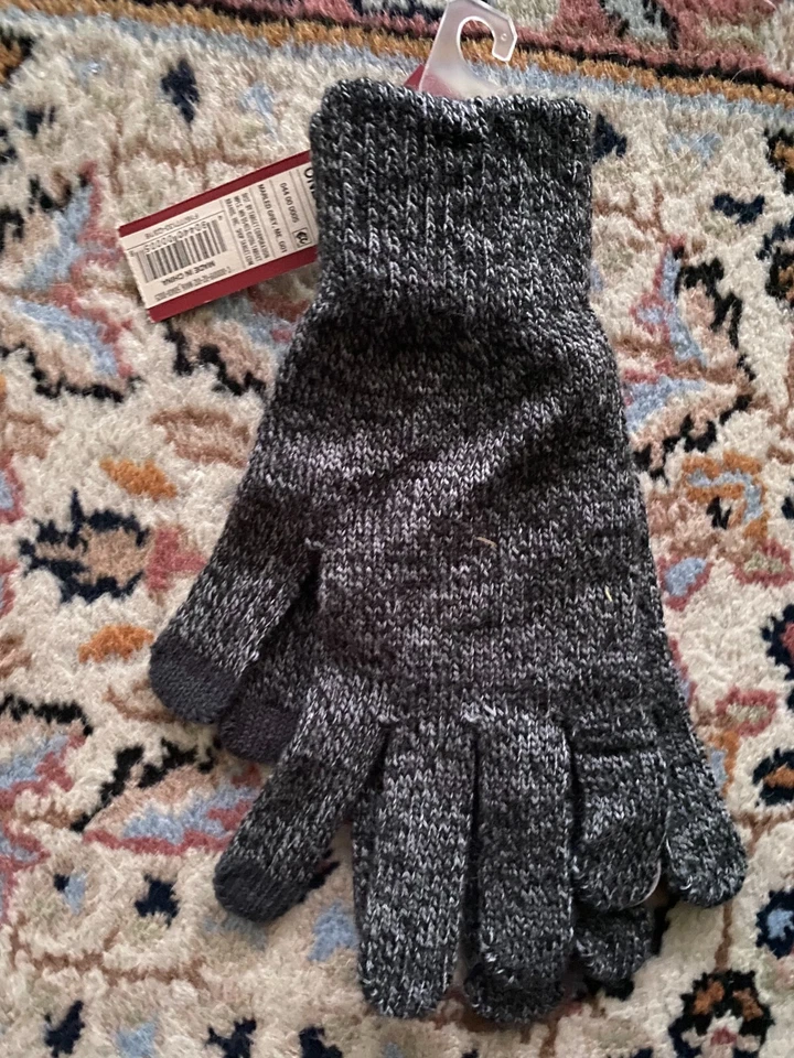 Guantes Tejidos Merona Adultos X Gris Compatible con Pantalla Táctil NUEVOS NUEVOS CON ETIQUETAS Foto 3 de 4