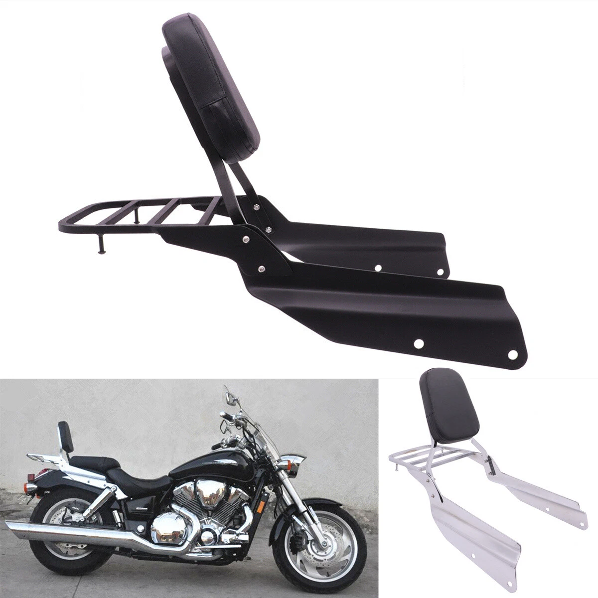 Backrest Sissy Bar w Luggage Rack For Honda VTX1300 VTX1800 N R S