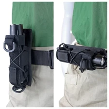 Tactical Molle Open Top Flashlight Holster Belt Clip Pouch Hunting Light Holder