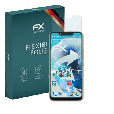 atFoliX 3x Folie für Tecno Pouvoir 3 Schutzfolie klar&flexibel