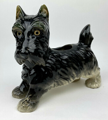 Vintage A.D.F.C. Japn Scottie Dog Scottish Terrier Pottery Planter 1940's KITSCH
