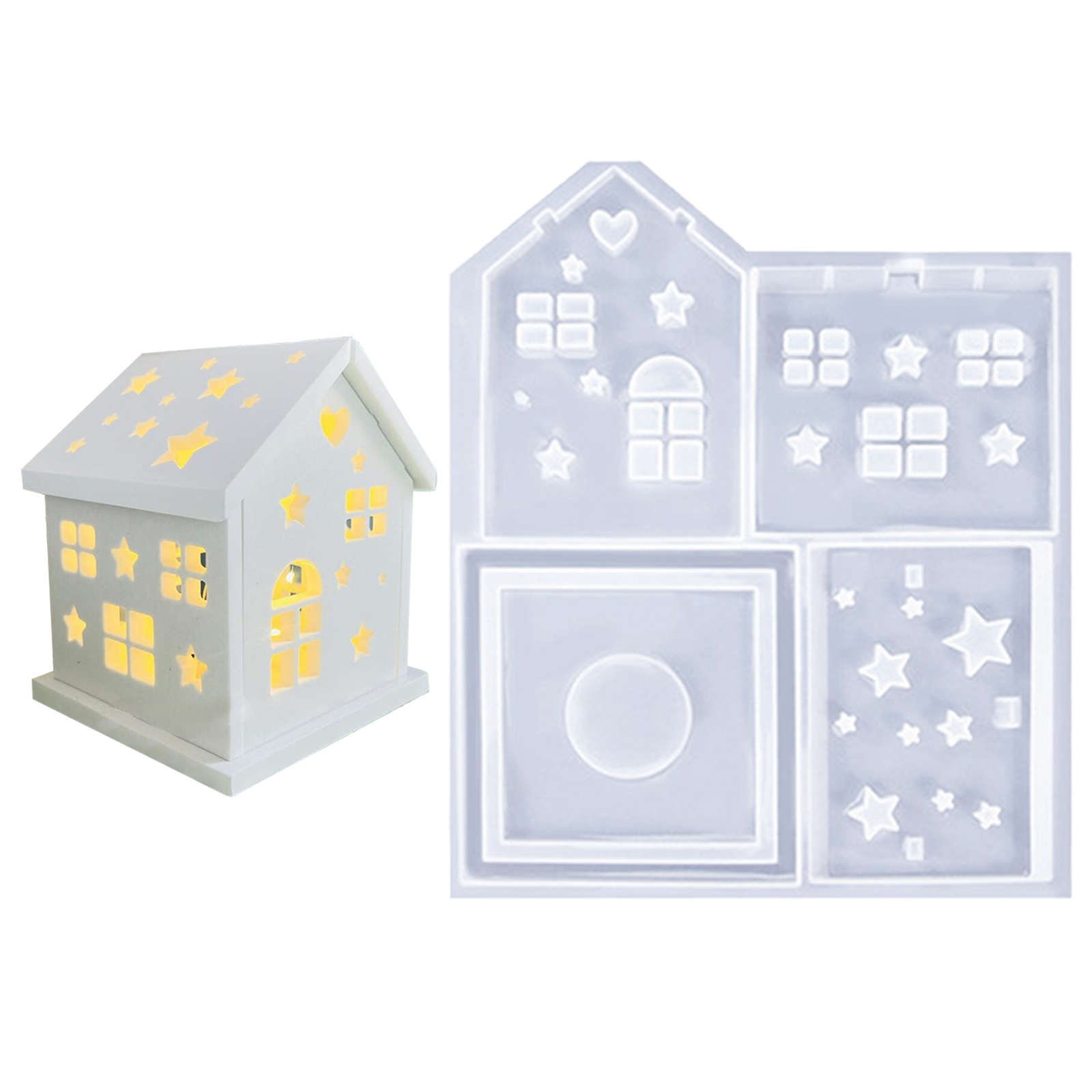 3D Silicone House Shaped Molds 3D Silicone Molds Resin Casting Moulds Craft