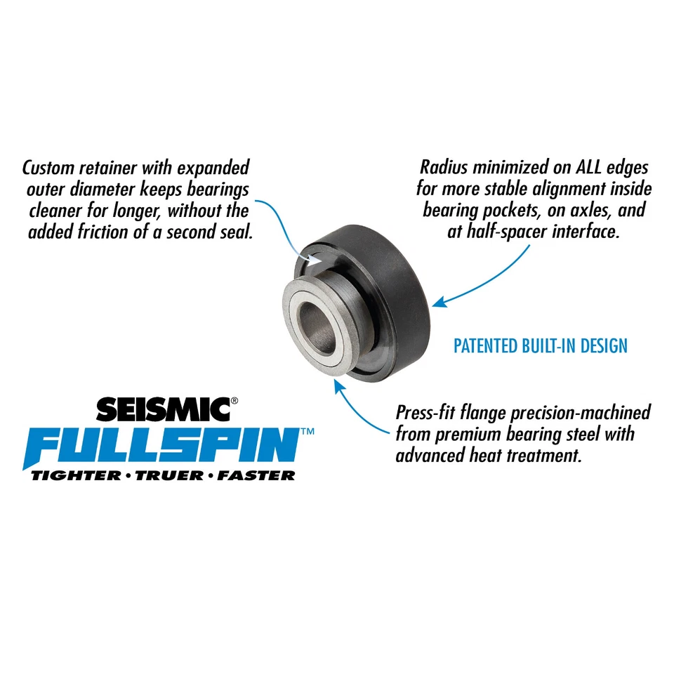 Rolamentos embutidos Seismic Fullspin 6 bolas cerâmica XT 8mm - Laranja (conjunto de 8) - Imagem 2 de 2
