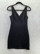 Express Women's Dress Sleeveless Surplice Tiered Bodycon Size Small Black