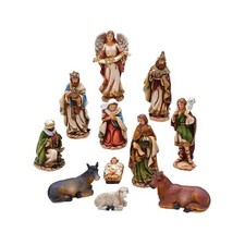 Kurt S. Adler Resin Christmas Figurine Nativity Set, 11 Pieces