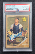 1962 BOB RODGERS Signed Topps Baseball Card-LOS ANGELES ANGELS-PSA