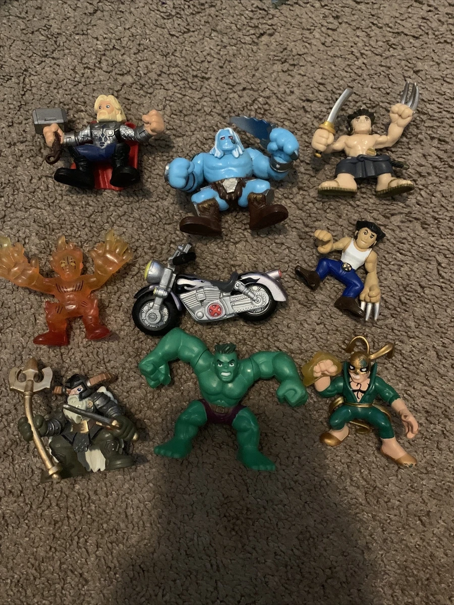 Marvel Super Hero Squad Lot 9 Frost Giant Odin Bike Thor Human