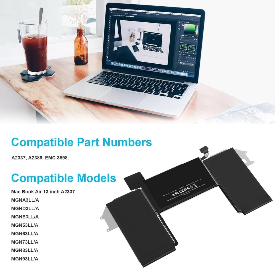A2389 Battery for MacBook Air 13'' inch 2020 A2337 M1 EMC 3598 MGN53LL/A 49.9Wh - Image 3 of 4