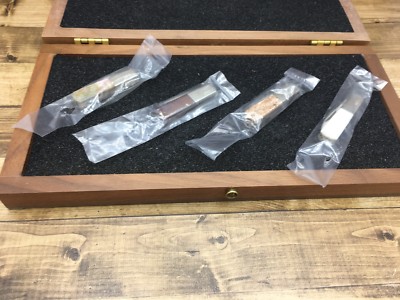 Parker Cutlery Co. ''Little Louie'' 4 Piece Knife Set In Walnut Display Case-Mint