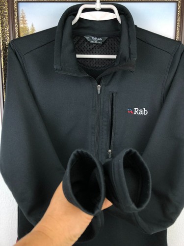 Rab Shadow Wind Pro Polartec Fleece Lined Grey Jacket Coat Track Slim Sz S - Picture 7 of 15
