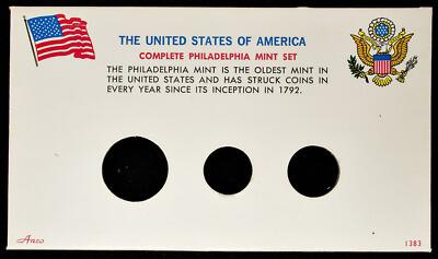 U.S. Complete Philadelphia Mint Set 3 Coin Frame-Up Card ANCO