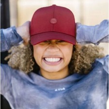 ZYIA Active Maroon / Burgundy Curved Brim Vortex Snapback Cap