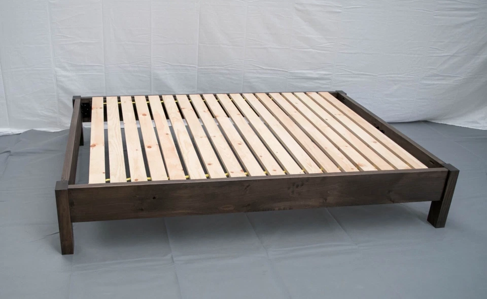 Farmhouse Rustic Platform 床 - 特大号/实木/现代/美国制造/免运费 — 第 4/4 张图片