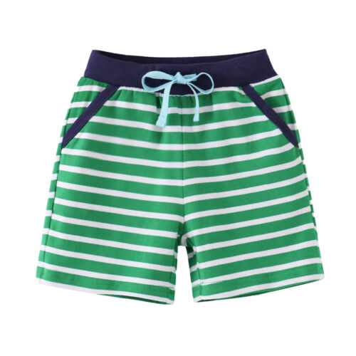 Child Boys Girls Casual Striped Printing Shorts Summer Holiday Beach Pants