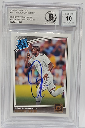 2018-19 Donruss Rated Rookie Vinicius Jr. Signed RC #177 BAS Auto Grade 10