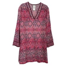 La Blanca V-Neck Long Sleeves CoverUp Tunic Size XS