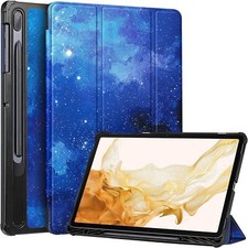 Slim Case for Samsung Galaxy Tab S8 /S7 /S7 FE 12.4" Tri-Fold Stand Smart Cover