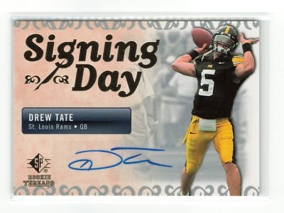 DREW TATE #SDA-DT RC 2007 SP ROOKIE THREAD