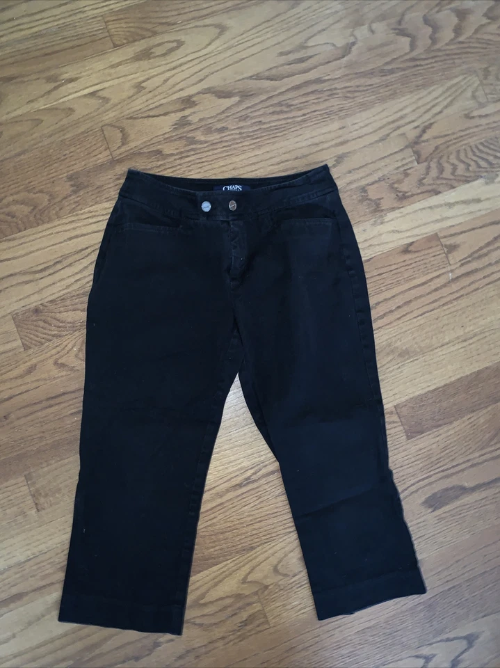 CHAPS By Ralph Lauren Black Pants Solid Color womens Petite size 4P ❤️tb5m27 - Image 2 of 4