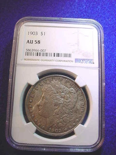 1903 MORGAN DOLLAR NGC CERTIFIED AU-58 EXTRAORDINARY TONED KEY DATE COIN! #502