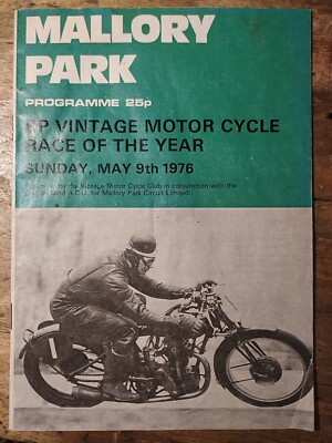 9.5 Mallory Park Programm BP Vintage Motorcycle Race May 1976 Veteranenrennen 