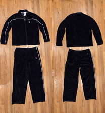 Vintage Men Fila Black and White Sweatsuit Tracksuit Velvelt NWT XL  3XL
