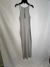 SKIMS Cotton Rib Long Tank Dress  lt heather grey NWT sz L