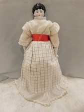 9" ANTIQUE CHINA PORCELAIN HEAD DOLL GERMANY CLOTH BODY ORIGINAL CLOTHES