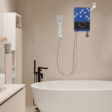 4500W 110V Electric Tankless Hot Water Heater Instant On Demand Bathroom Shower